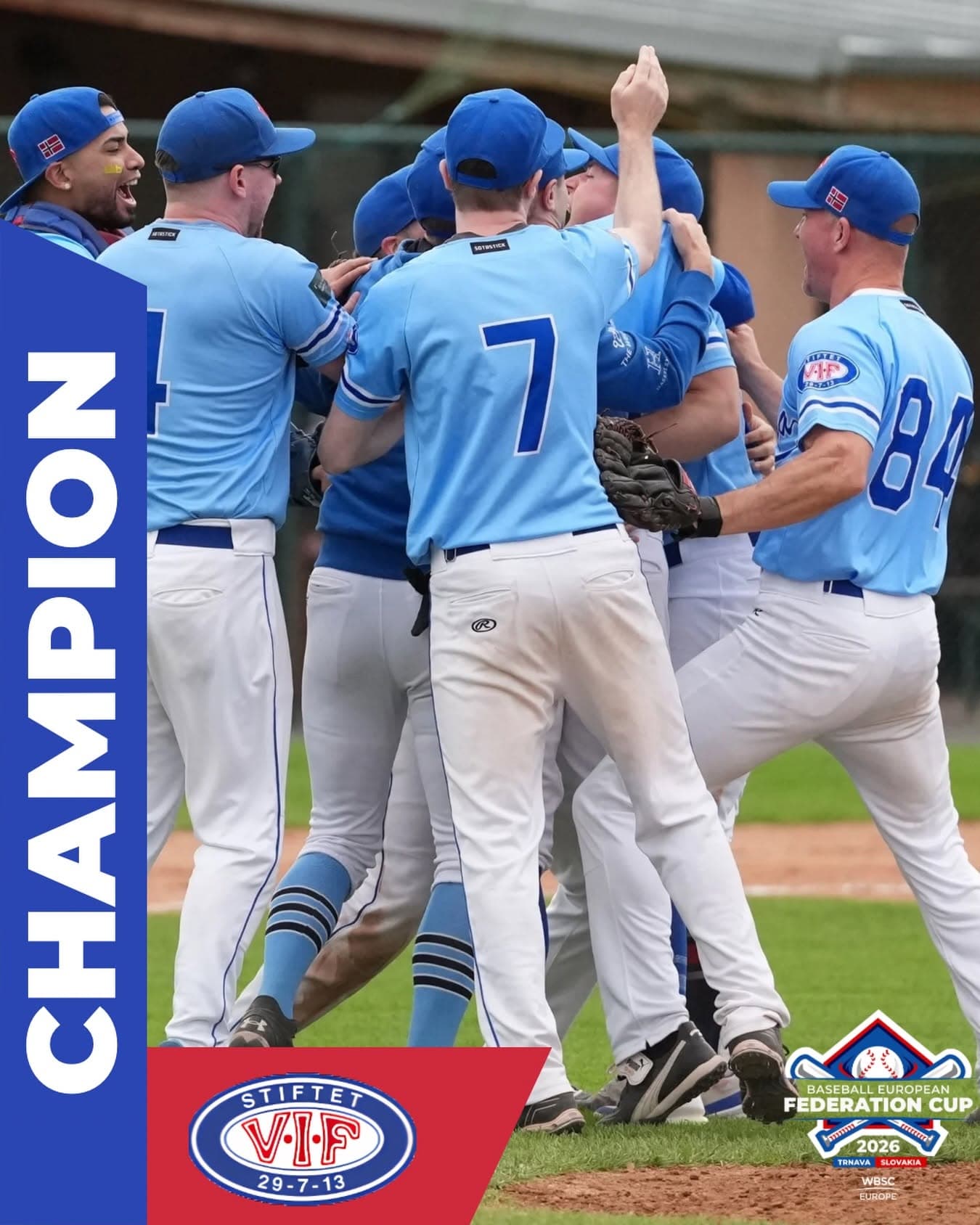 Vålerenga Baseball feirer Federation Cup-tittelen i Trnava, Slovakia