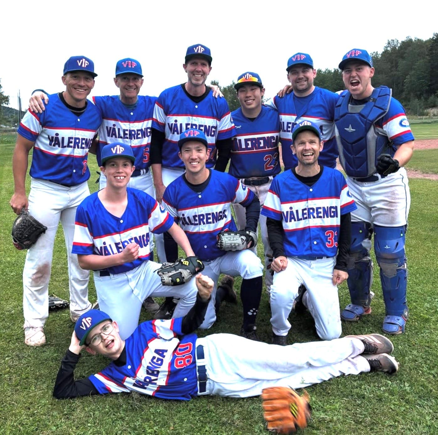 Vålerenga Baseball Norgesserien lag - alle 9 posisjoner
